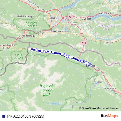 PR A22 6450 3 (60925) bus Line Map