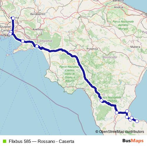 Flixbus 585 bus Line Map