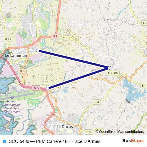 SCO 548b bus Line Map