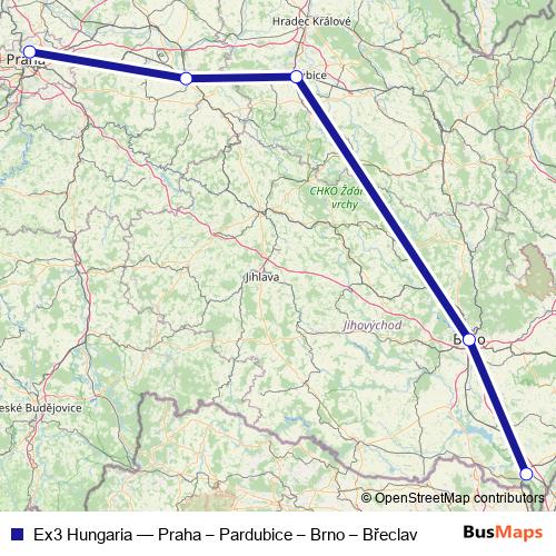 Ex3 Hungaria rail Line Map