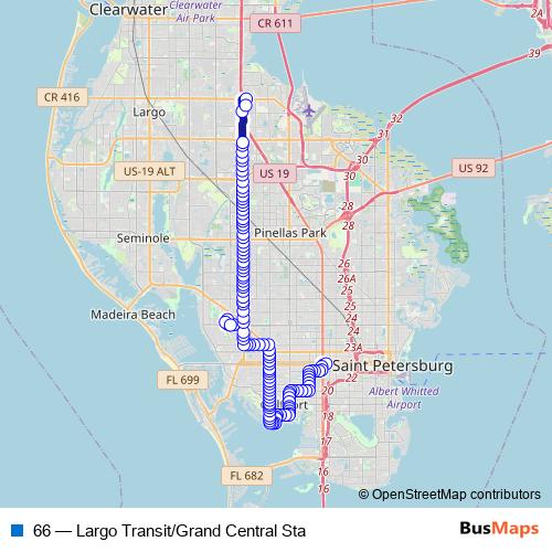 66 bus Line Map