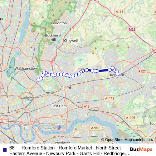 66 bus Line Map
