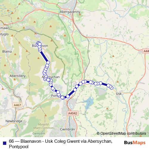 66 bus Line Map