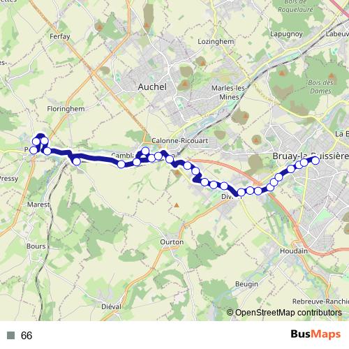 66 bus Line Map