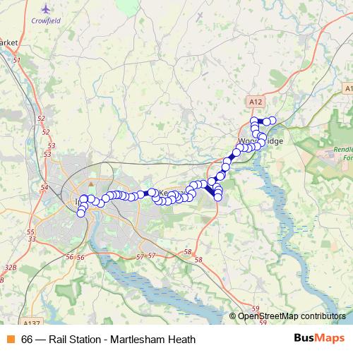 66 bus Line Map
