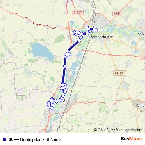 66 bus Line Map