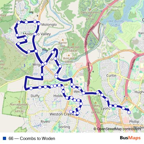 66 bus Line Map