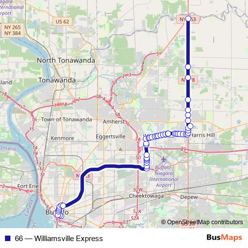 66 bus Line Map