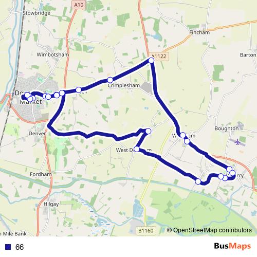 66 bus Line Map