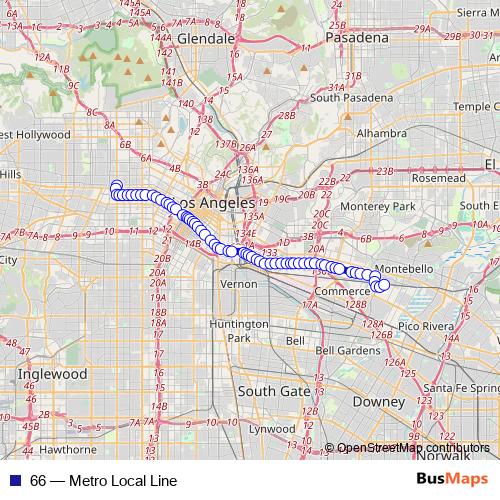 66 bus Line Map