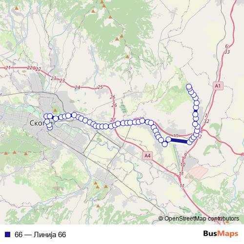 66 bus Line Map