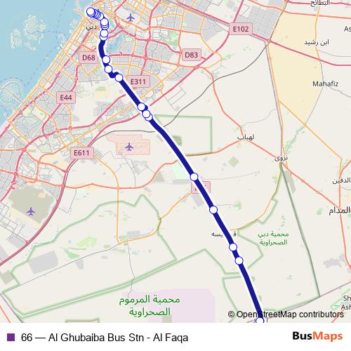 66 bus Line Map