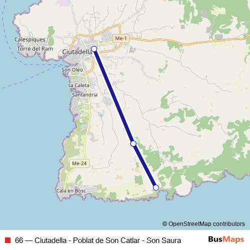 66 bus Line Map
