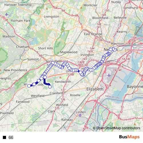 66 bus Line Map