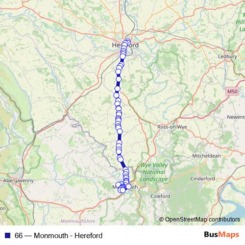 66 bus Line Map