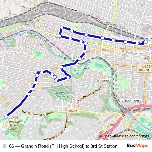 66 bus Line Map