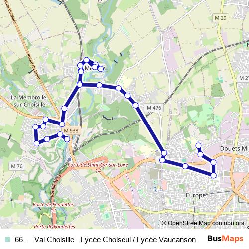 66 bus Line Map