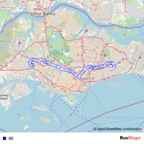 66 bus Line Map