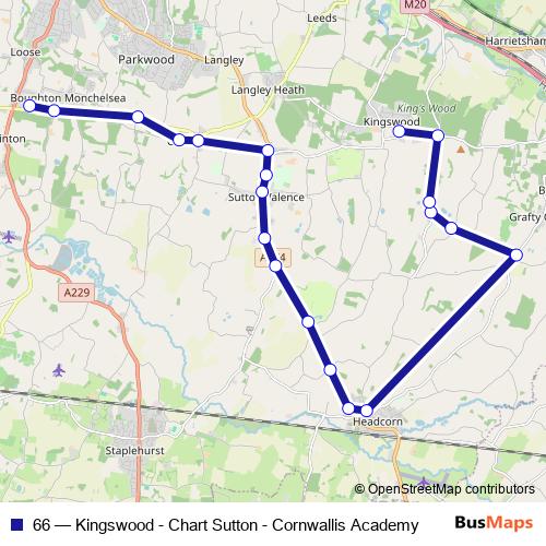 66 bus Line Map
