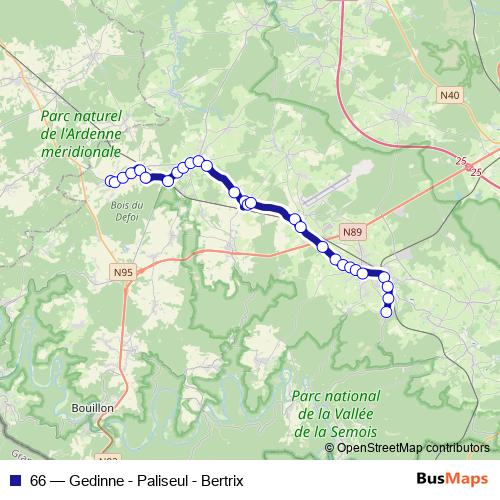 66 bus Line Map