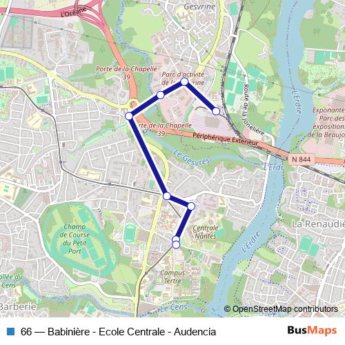66 bus Line Map