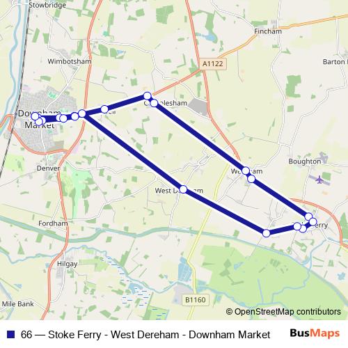 66 bus Line Map