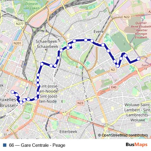 66 bus Line Map