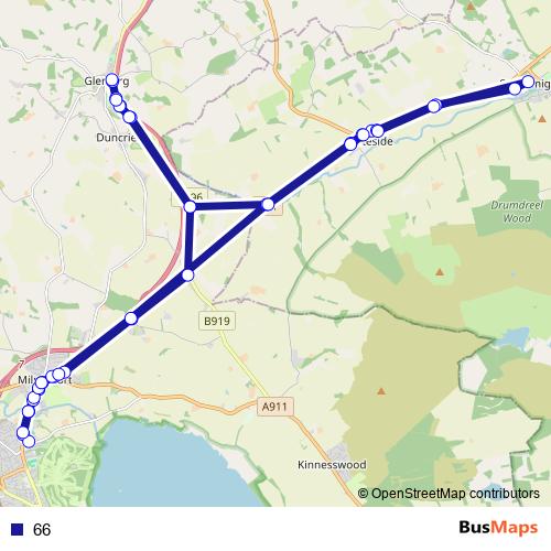 66 bus Line Map