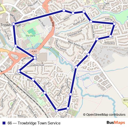 66 bus Line Map