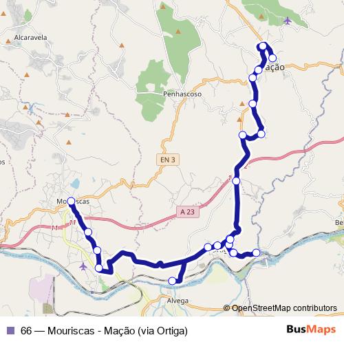 66 bus Line Map
