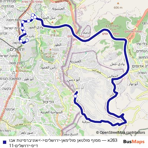 263א bus Line Map