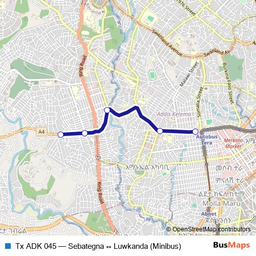 Tx ADK 045 bus Line Map