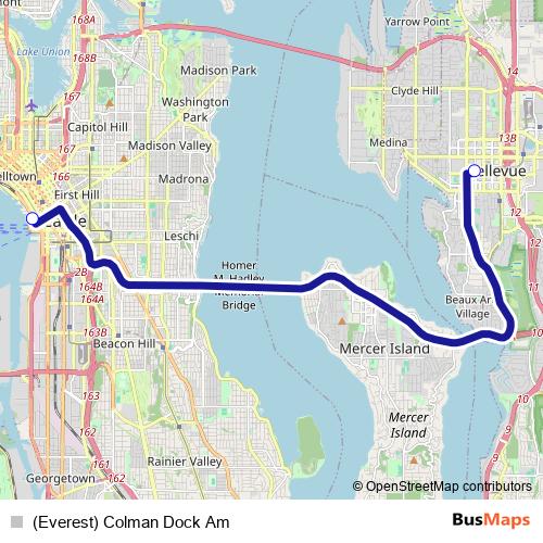 (Everest) Colman Dock Am bus Line Map