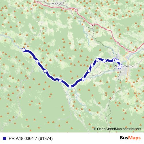 PR A18 0364 7 (61374) bus Line Map