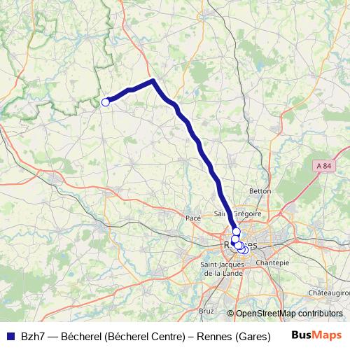 Bzh7 bus Line Map