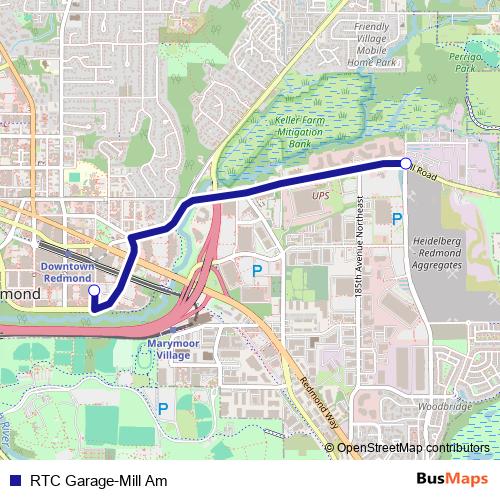 RTC Garage-Mill Am bus Line Map