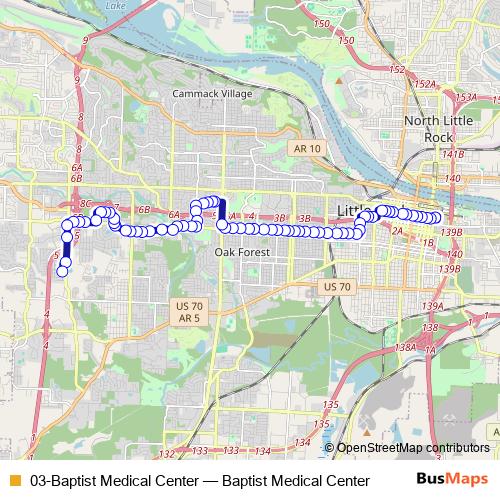 03-Baptist Medical Center bus Line Map