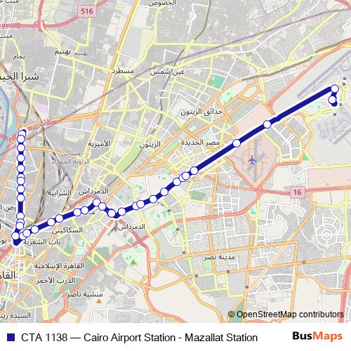 CTA 1138 bus Line Map