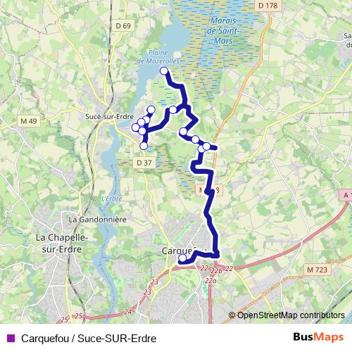 Carquefou / Suce-SUR-Erdre bus Line Map
