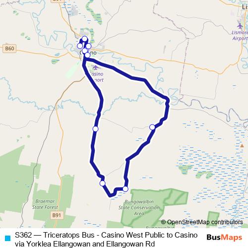 S362 bus Line Map