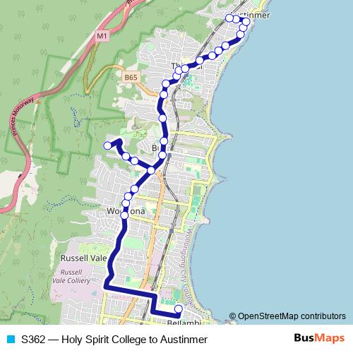 S362 bus Line Map