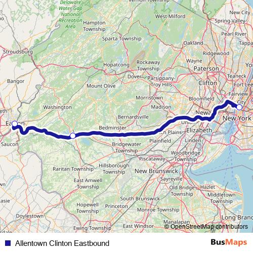 Allentown Clinton Eastbound bus Line Map