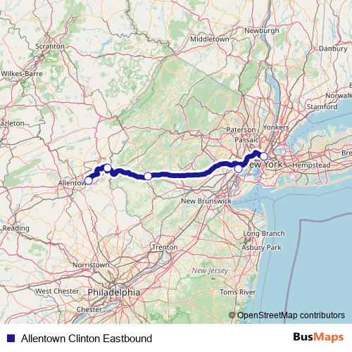 Allentown Clinton Eastbound bus Line Map