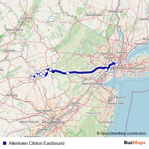 Allentown Clinton Eastbound bus Line Map