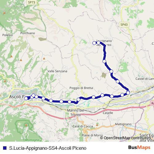 S.Lucia-Appignano-SS4-Ascoli Piceno bus Line Map