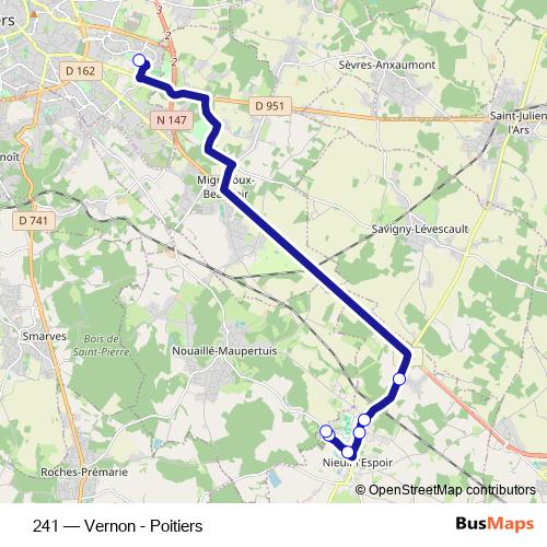 241 bus Line Map
