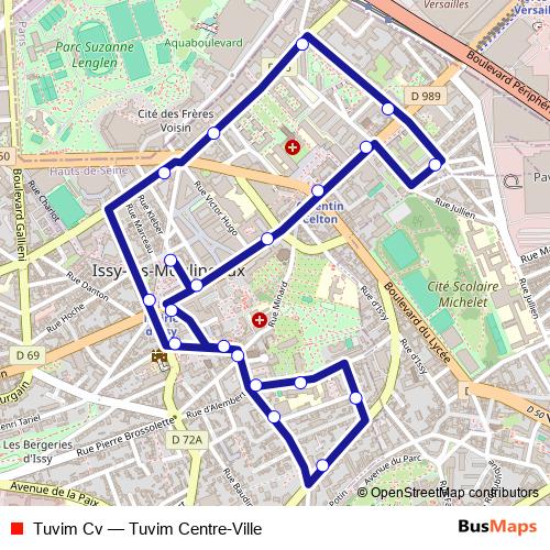Tuvim Cv bus Line Map