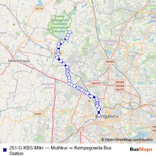 251-G KBS-Mtkr bus Line Map