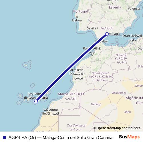 AGP-LPA (Qr) air Line Map