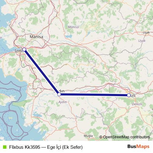Flixbus Kk3595 bus Line Map